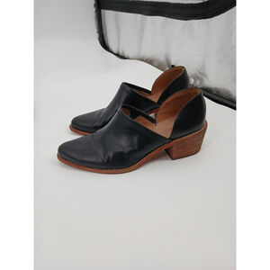 Madewell The Brady Lowcut Bootie Leather Black Ankle Boots Sz 8 (Style H6677)